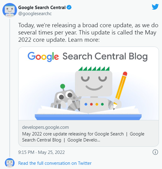 google may2022 core update